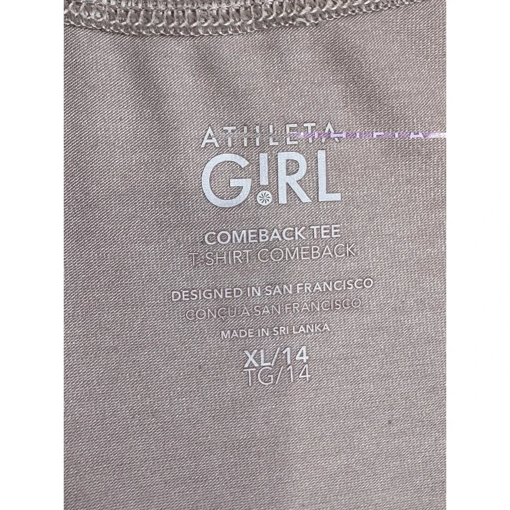 Athleta Girl Comeback Tee XL 14 Pink Short Sleeve Athletic Active T-Shirt